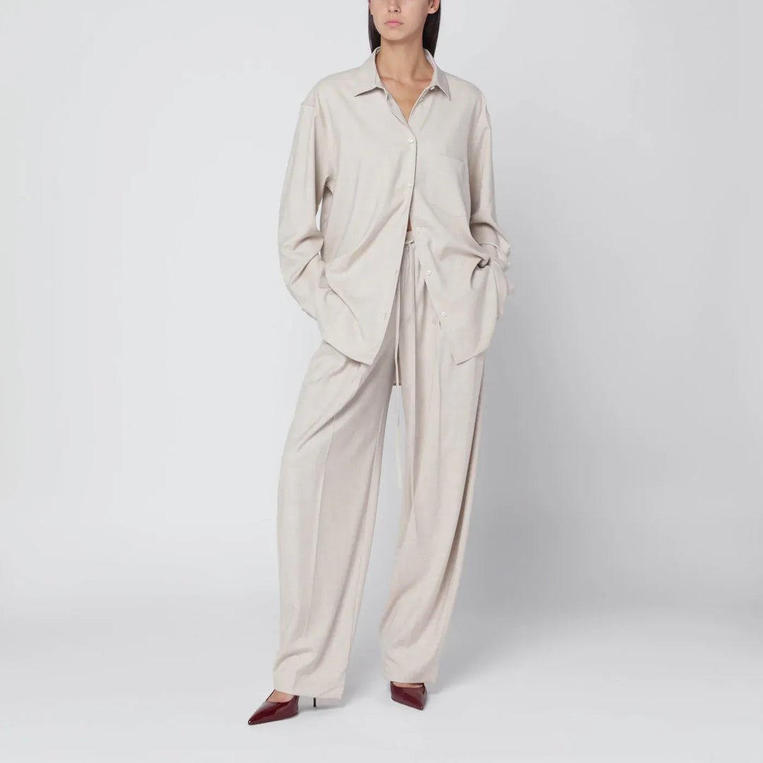 THE ANDAMANE - Trousers in ivory melange Brand Apparel &amp; Accessories > Clothing > Pants XS