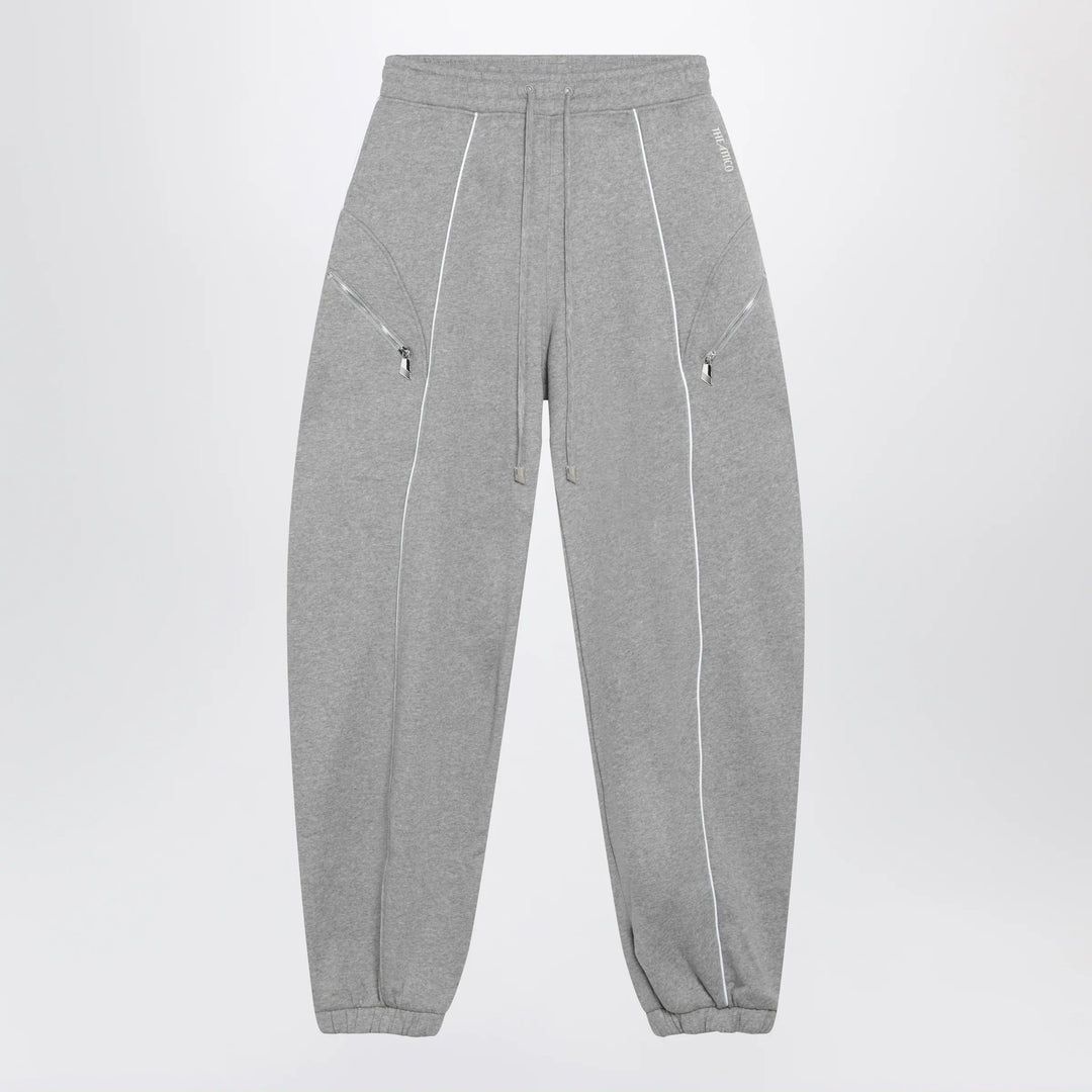 The Attico - Long jogger pants in melange grey cotton jersey Brand Apparel &amp; Accessories > Clothing > Pants 40  IT