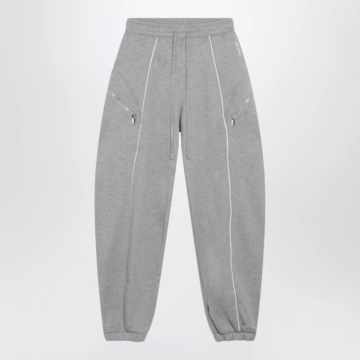 The Attico - Long jogger pants in melange grey cotton jersey Brand Apparel &amp; Accessories > Clothing > Pants 40  IT