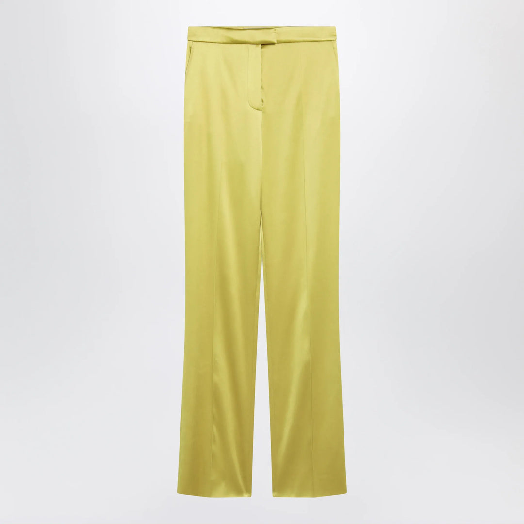 Valentino - Avocado-colored trousers in shiny silk blend Brand Apparel & Accessories > Clothing > Pants 42  IT