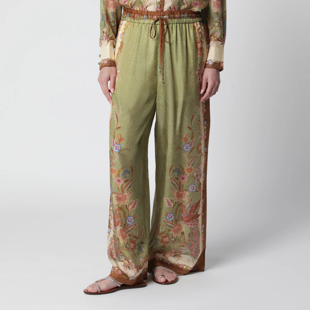 ZIMMERMANN - Indra Relaxed trousers with floral print Brand Apparel & Accessories > Clothing > Pants 1