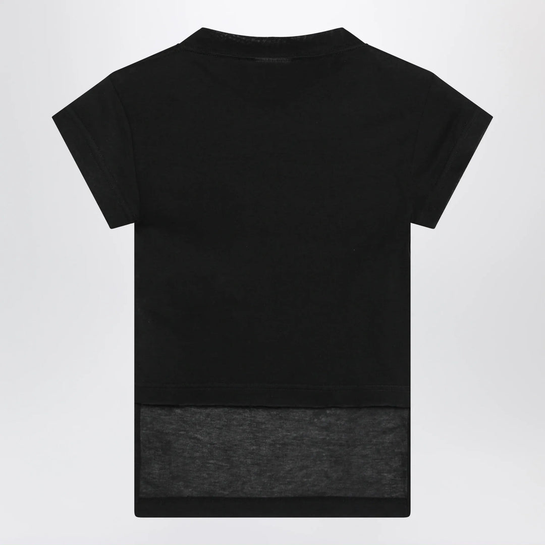 Balenciaga - Messy Spray T-shirt with cut-out back in cotton black Brand Apparel &amp; Accessories > Clothing > Shirts &amp; Tops
