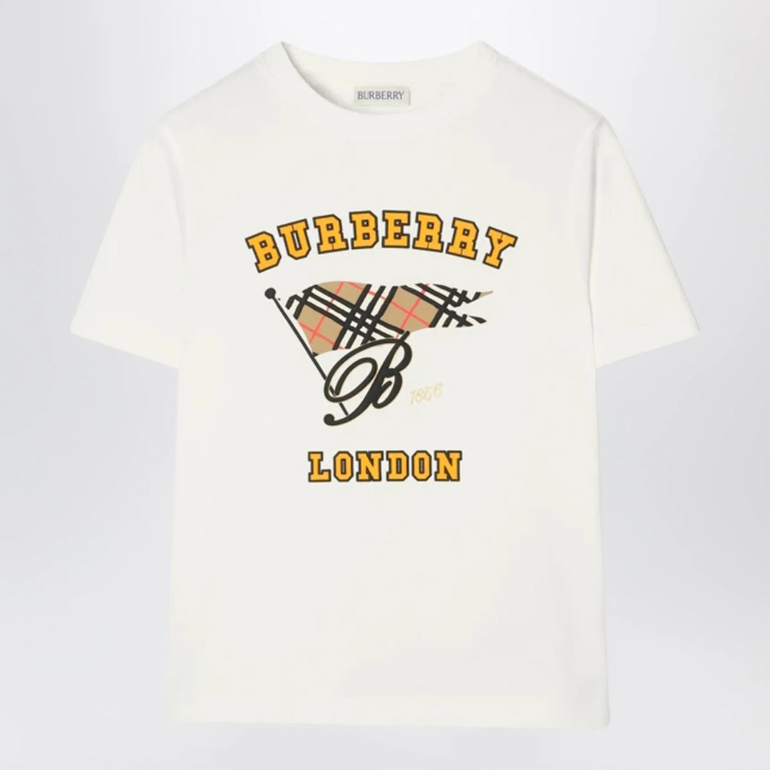 Burberry - Ivory T-shirt with logo print Brand Apparel &amp; Accessories > Clothing > Shirts &amp; Tops 4