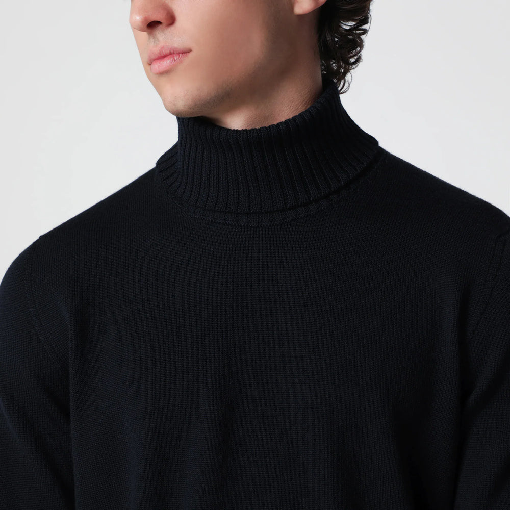 Drumohr - Navy blue wool turtleneck sweater Brand Apparel & Accessories > Clothing > Shirts & Tops