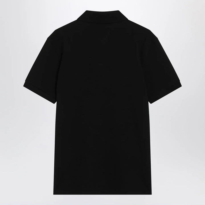 Moncler - Black cotton piqué polo shirt with logo Brand Apparel &amp; Accessories > Clothing > Shirts &amp; Tops