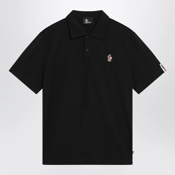 Moncler Grenoble - Black polo shirt with logo patch Brand Apparel &amp; Accessories > Clothing > Shirts &amp; Tops S