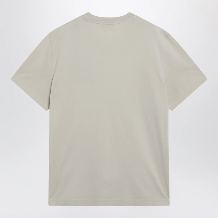 Moncler - Light beige crewneck T-shirt with logo Brand Apparel &amp; Accessories > Clothing > Shirts &amp; Tops