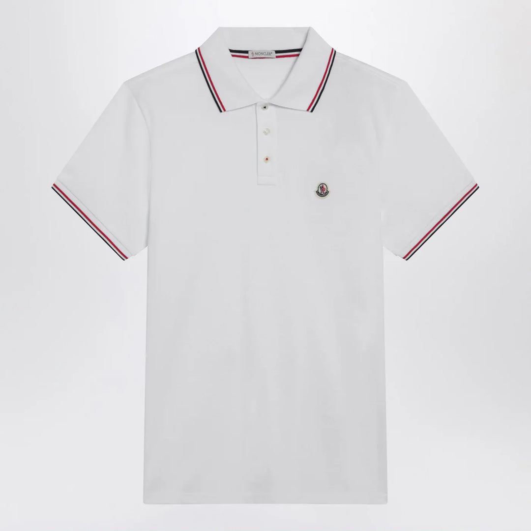 Moncler - White short-sleeve polo shirt Brand Apparel & Accessories > Clothing > Shirts & Tops S