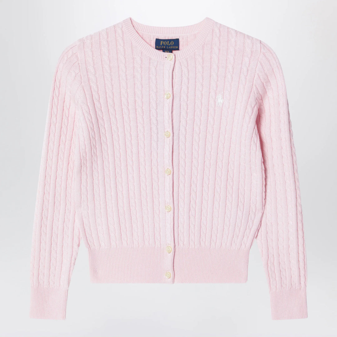 Polo Ralph Lauren - Pink fine cable-knit cotton cardigan Brand Apparel &amp; Accessories > Clothing > Shirts &amp; Tops M