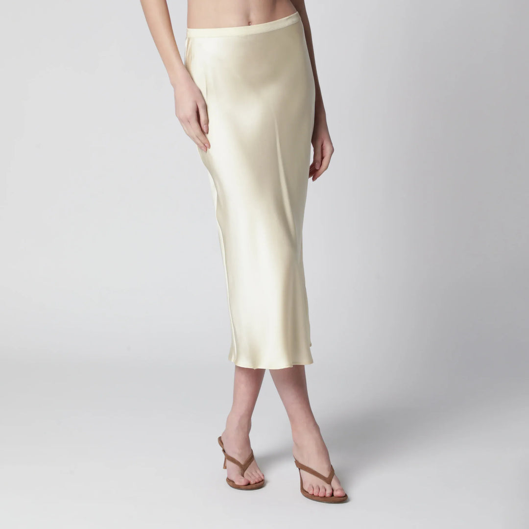 ANINE BING - Bar midi skirt in butter-colored silk Brand Apparel & Accessories > Clothing > Skirts S
