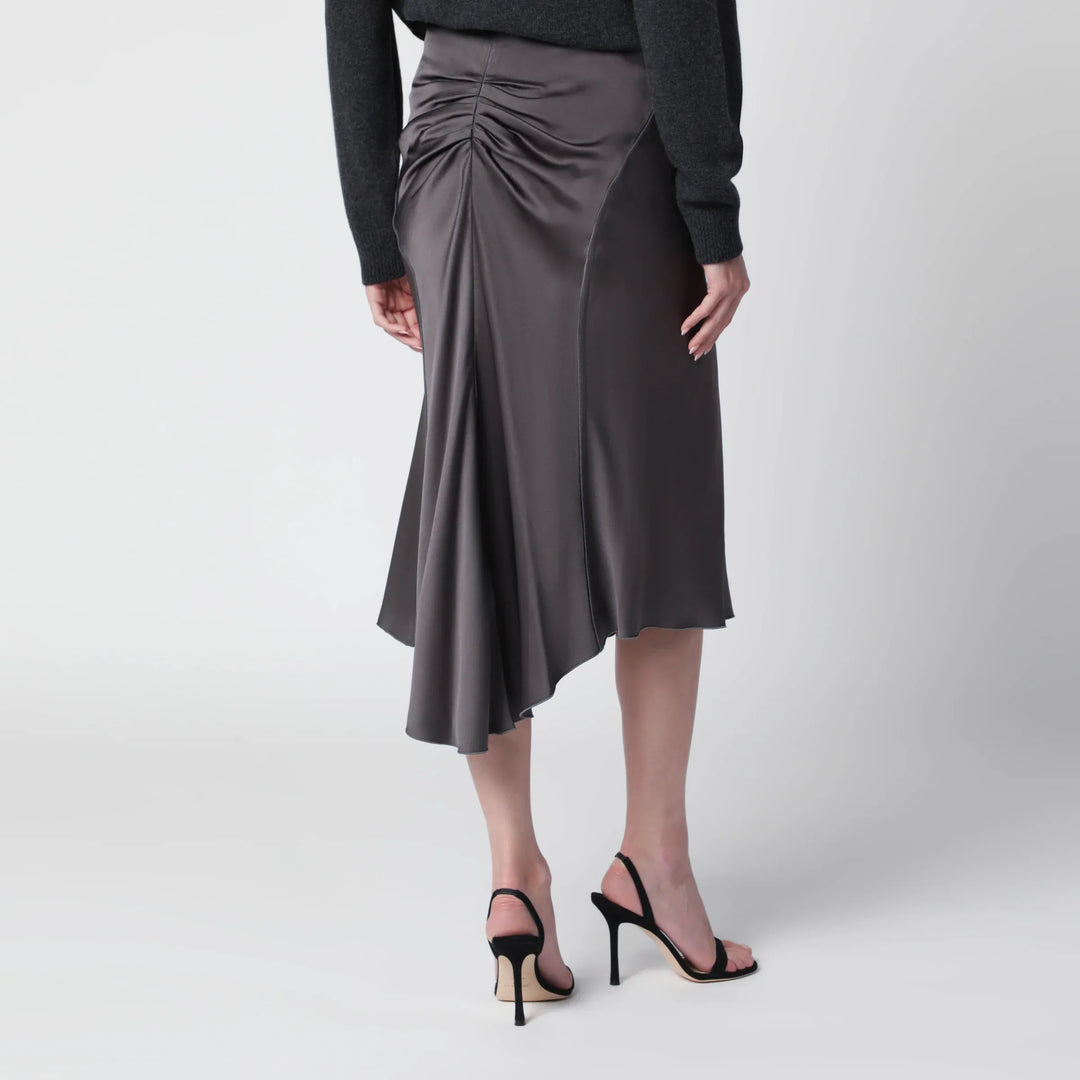 Victoria Beckham - Bela midi skirt in crêpe satin gold Brand Apparel &amp; Accessories > Clothing > Skirts