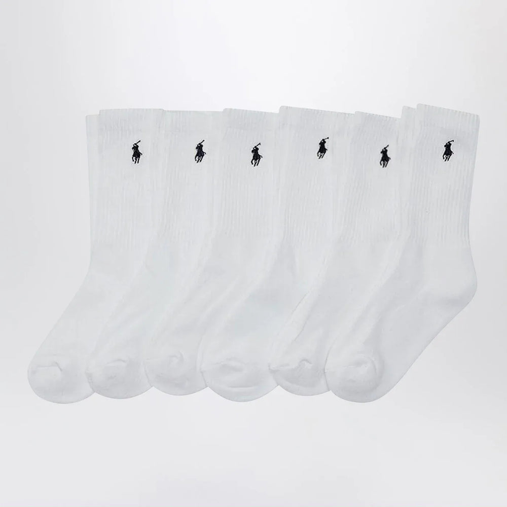 Polo Ralph Lauren - Set of three white socks with logo Brand Apparel & Accessories > Clothing > Underwear & Socks > Socks 8/9.5Y
