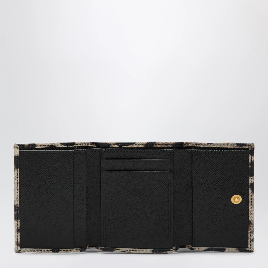 Dolce&amp;Gabbana - Dauphine calfskin wallet with leopard print Brand Apparel &amp; Accessories U