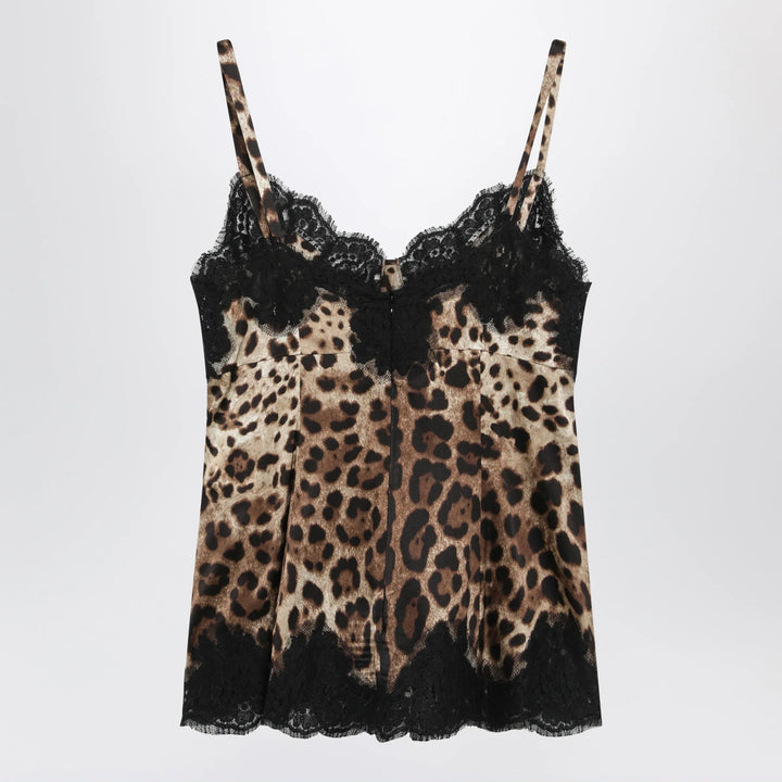 Dolce&amp;Gabbana - Leopard-print satin camisole with lace trim Brand Apparel &amp; Accessories 38  IT