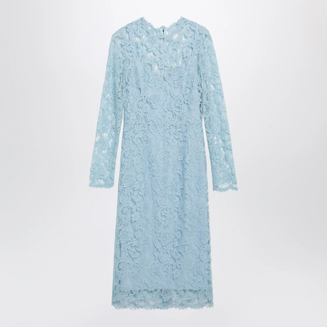 Dolce&amp;Gabbana - Light blue cotton-blend corded lace sheath dress Brand Apparel &amp; Accessories 40  IT