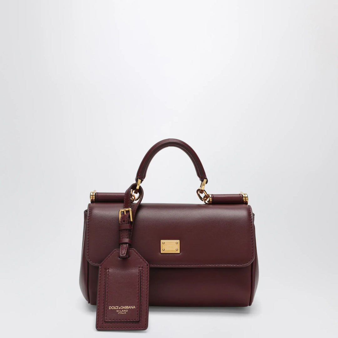 Dolce&amp;Gabbana - My Sicily mini bordeaux plongé leather bag Brand Apparel &amp; Accessories TU