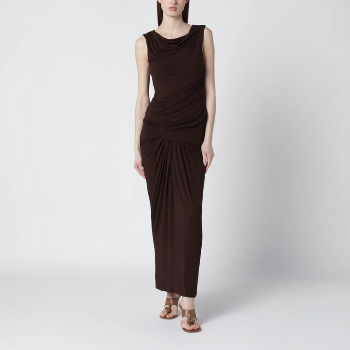 Entire Studios - Tobacco-colored dress with draping Brand Apparel &amp; Accessories XS