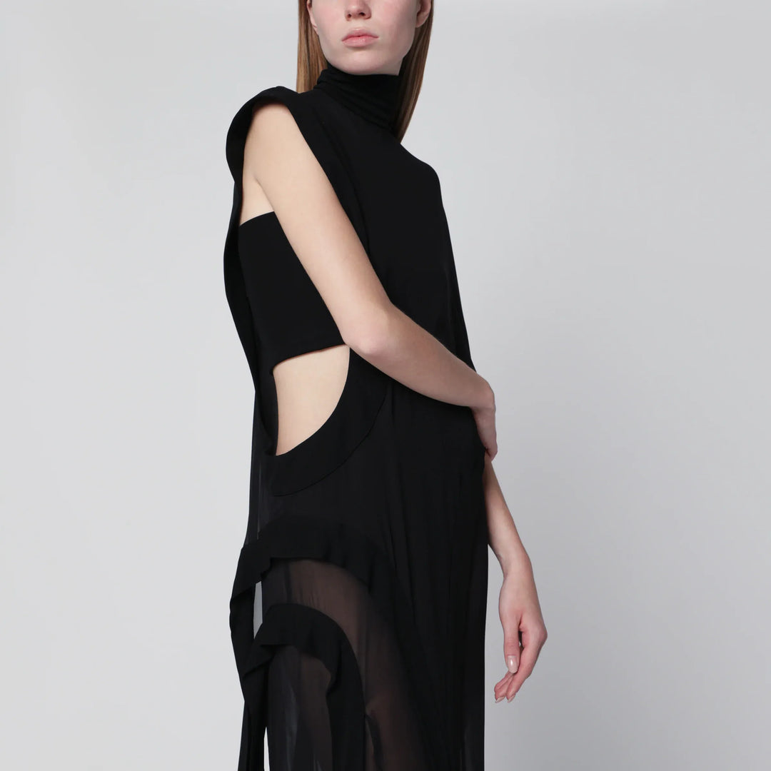 Francesco Murano - Long black one-shoulder silk dress Brand Apparel &amp; Accessories 40  IT