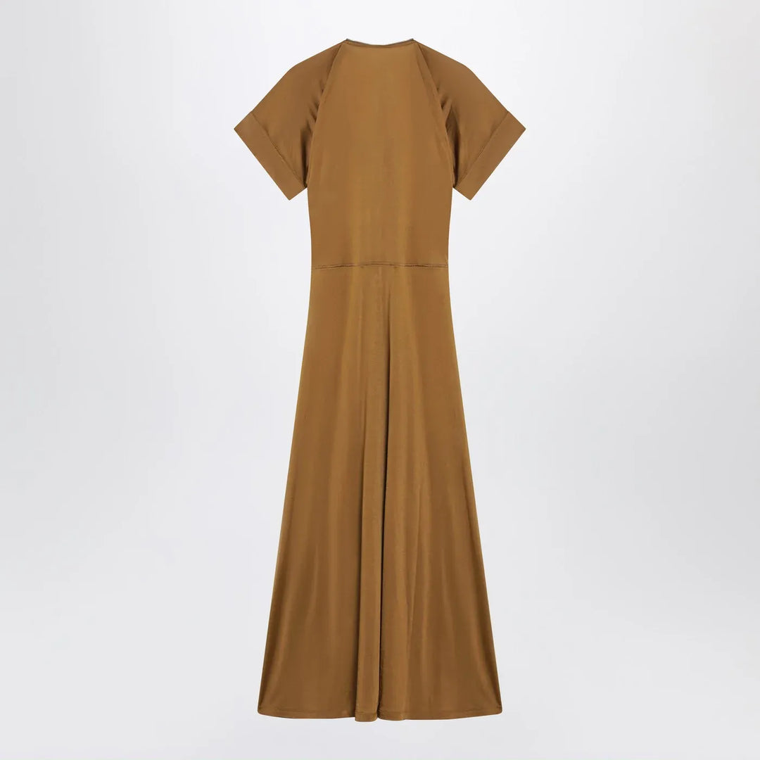 LEMAIRE - Cinnamon-brown zip-up dress in cotton-viscose jersey Brand Apparel &amp; Accessories S