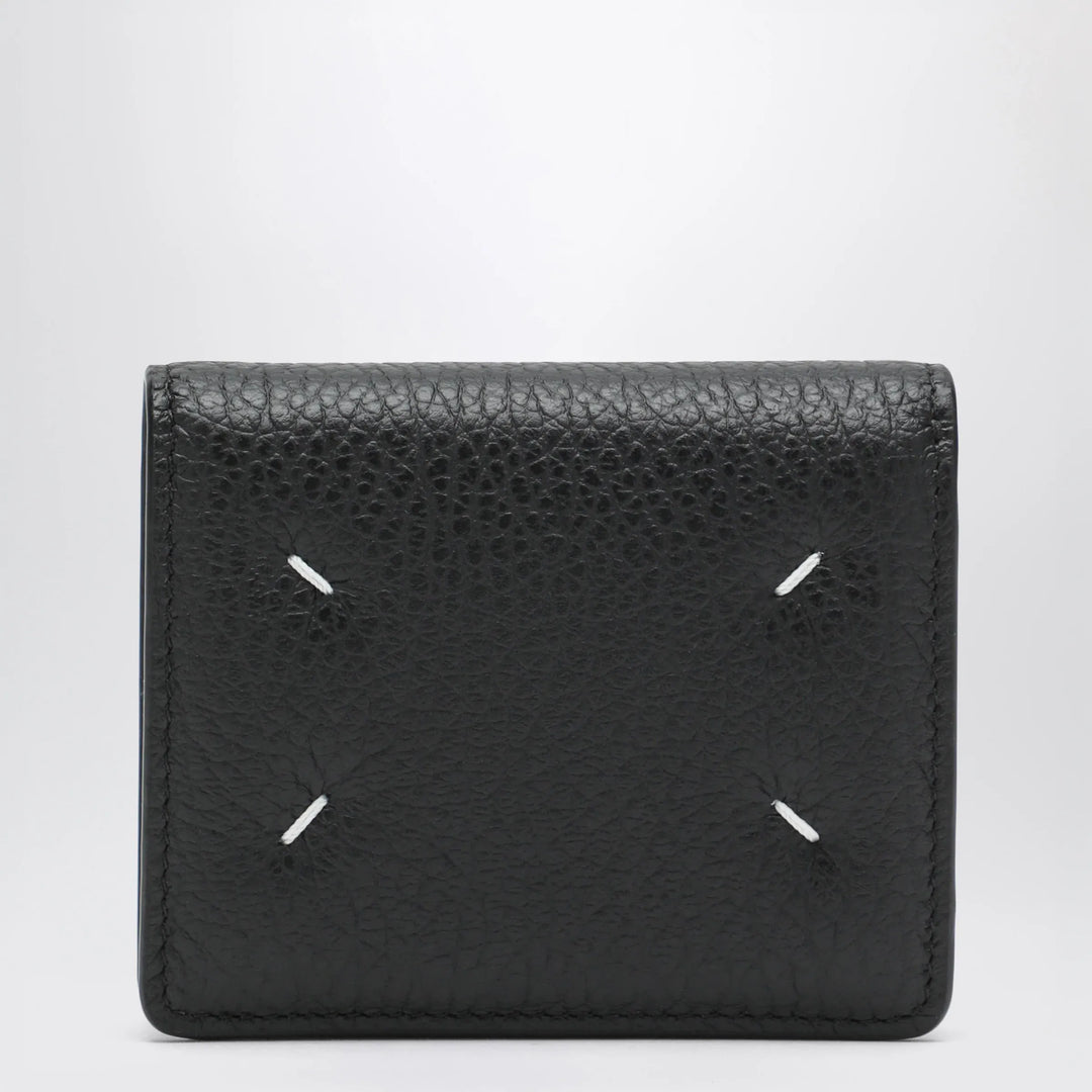 Maison Margiela - Four Stitches compact grained leather card holder in black Brand Apparel &amp; Accessories U