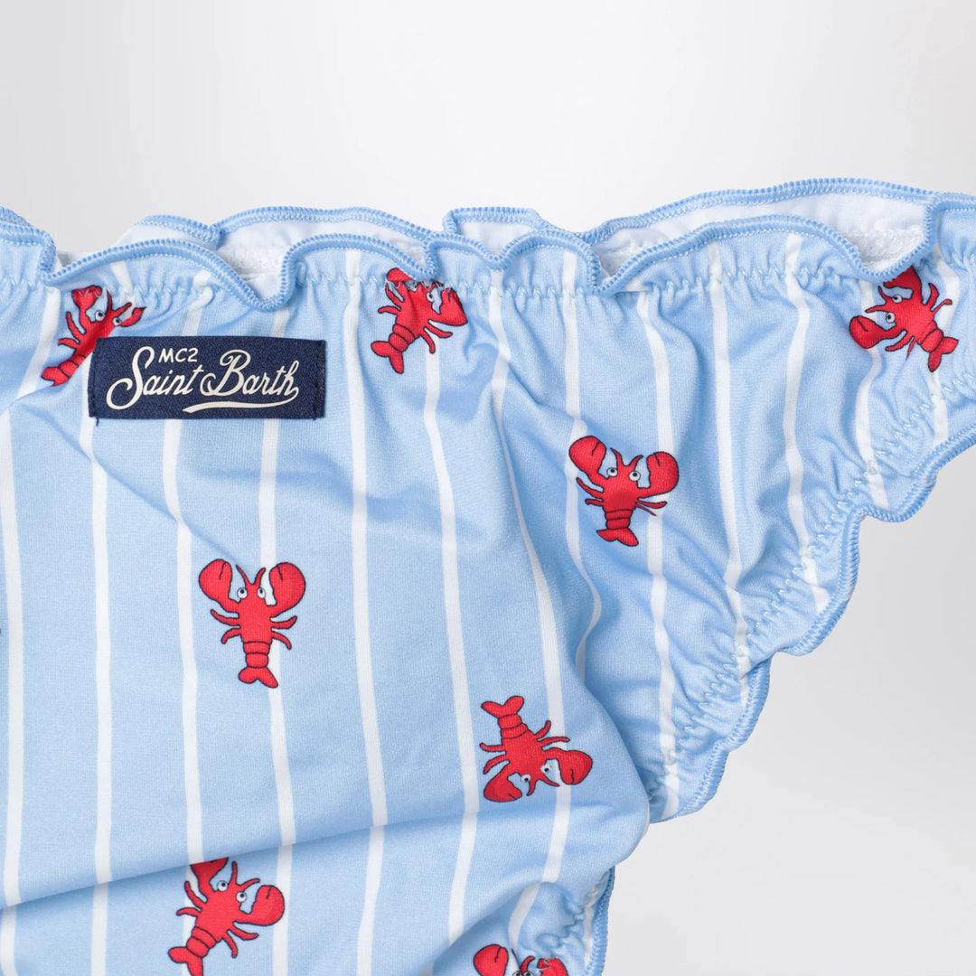 MC2 Saint Barth - Light blue striped bikini with little crabs and pouch Brand Apparel &amp; Accessories