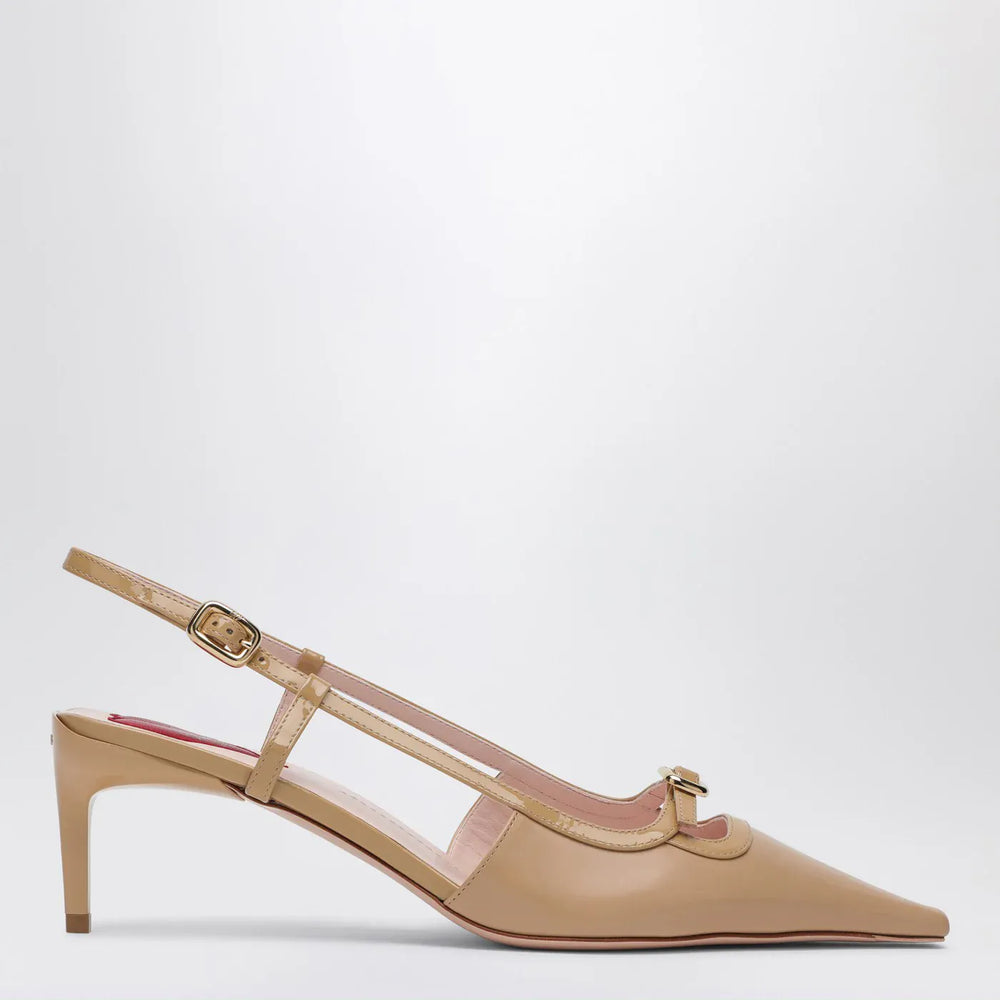 ROGER VIVIER - Desert leather décolletés Slingback Viv' Canard Brand Apparel & Accessories 38 IT