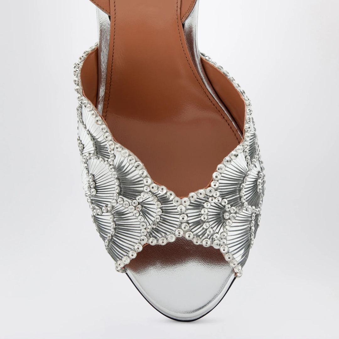 Aquazzura - Ce Soir silver sandals in nappa leather Brand Apparel &amp; Accessories > Shoes