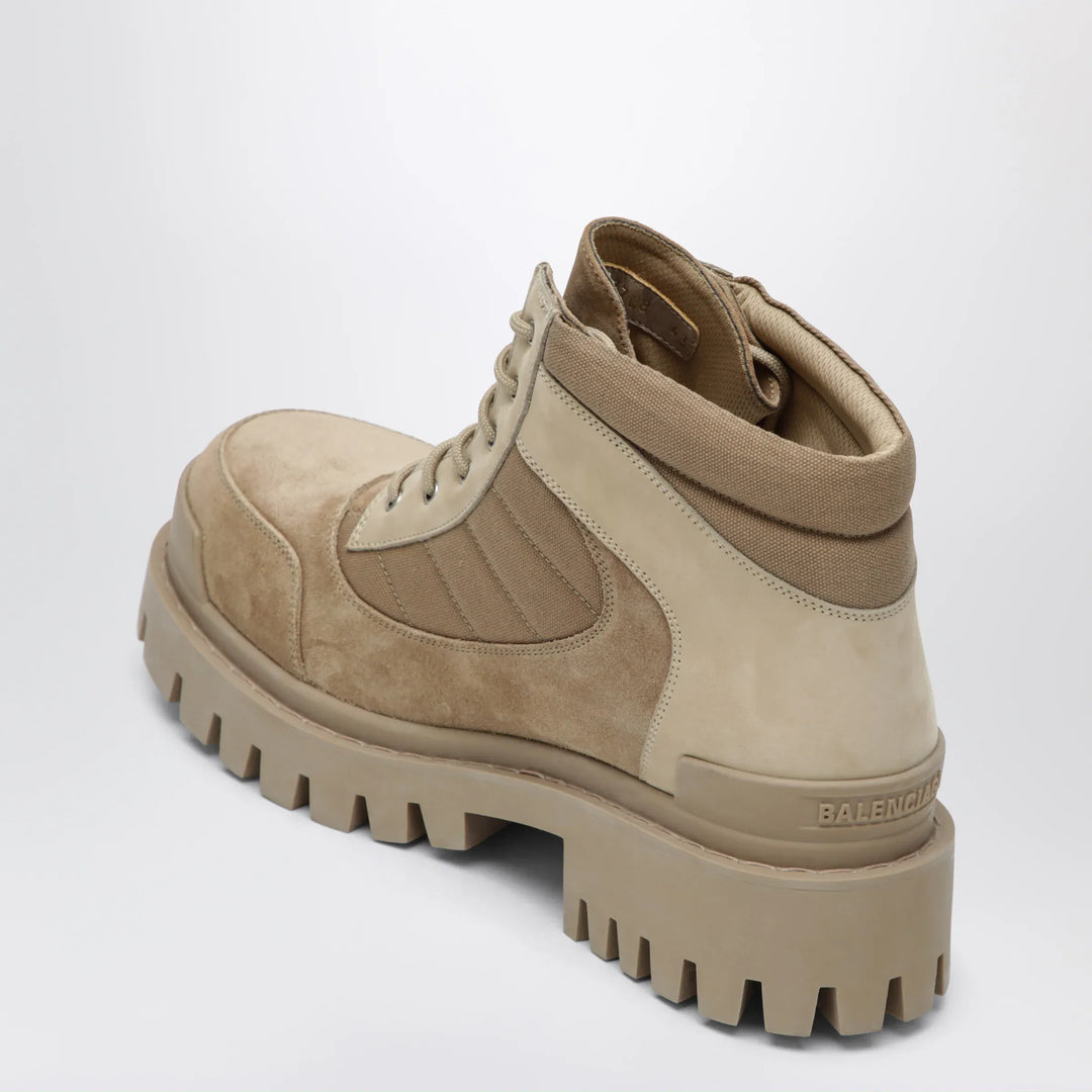 Balenciaga - Sand-colored nubuck Combat Strike boots Brand Apparel &amp; Accessories > Shoes