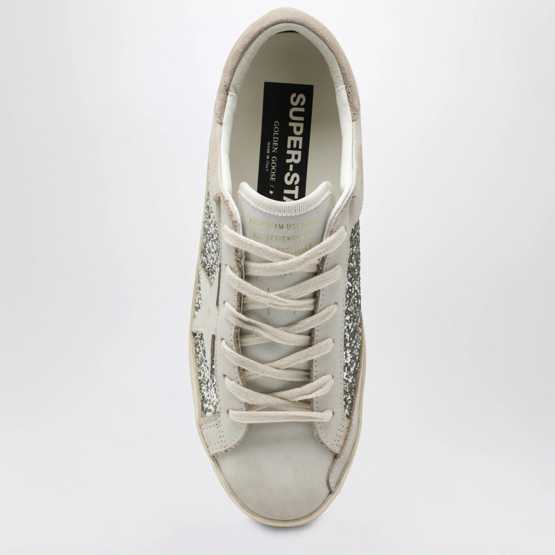 Golden Goose - White/platinum glitter Super-Star sneakers Brand Apparel &amp; Accessories > Shoes 39 IT