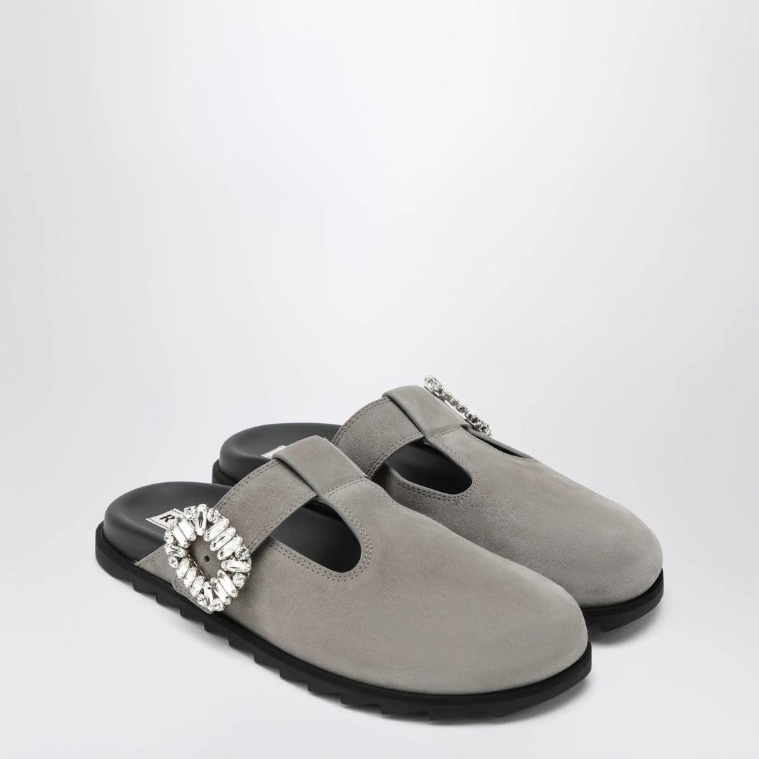 ROGER VIVIER - Slidy Viv Mules in suede clay-coloured Brand Apparel &amp; Accessories > Shoes