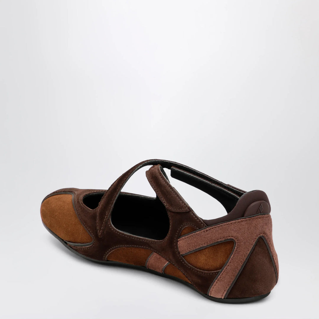 The Attico - Floor 01 suede ballerina-sneaker flats in brown Brand Apparel &amp; Accessories > Shoes