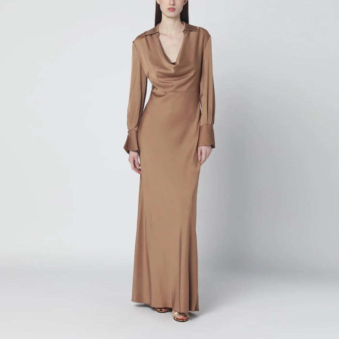 SIMKHAI - Adelle satin dress with draping Brand Apparel &amp; Accessories 6 US