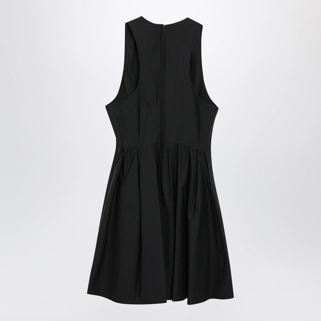 Sportmax - Sleeveless short cotton dress in black Brand Apparel &amp; Accessories
