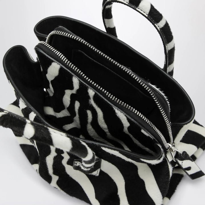 The Attico - La Passeggiata Mini bag in black and white pony hair leather Brand Apparel &amp; Accessories U
