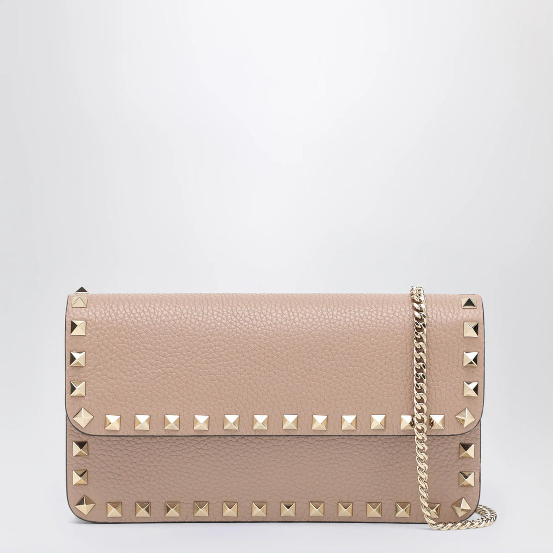 Valentino Garavani - Garnet calfskin Rockstud chain wallet Brand Apparel &amp; Accessories U