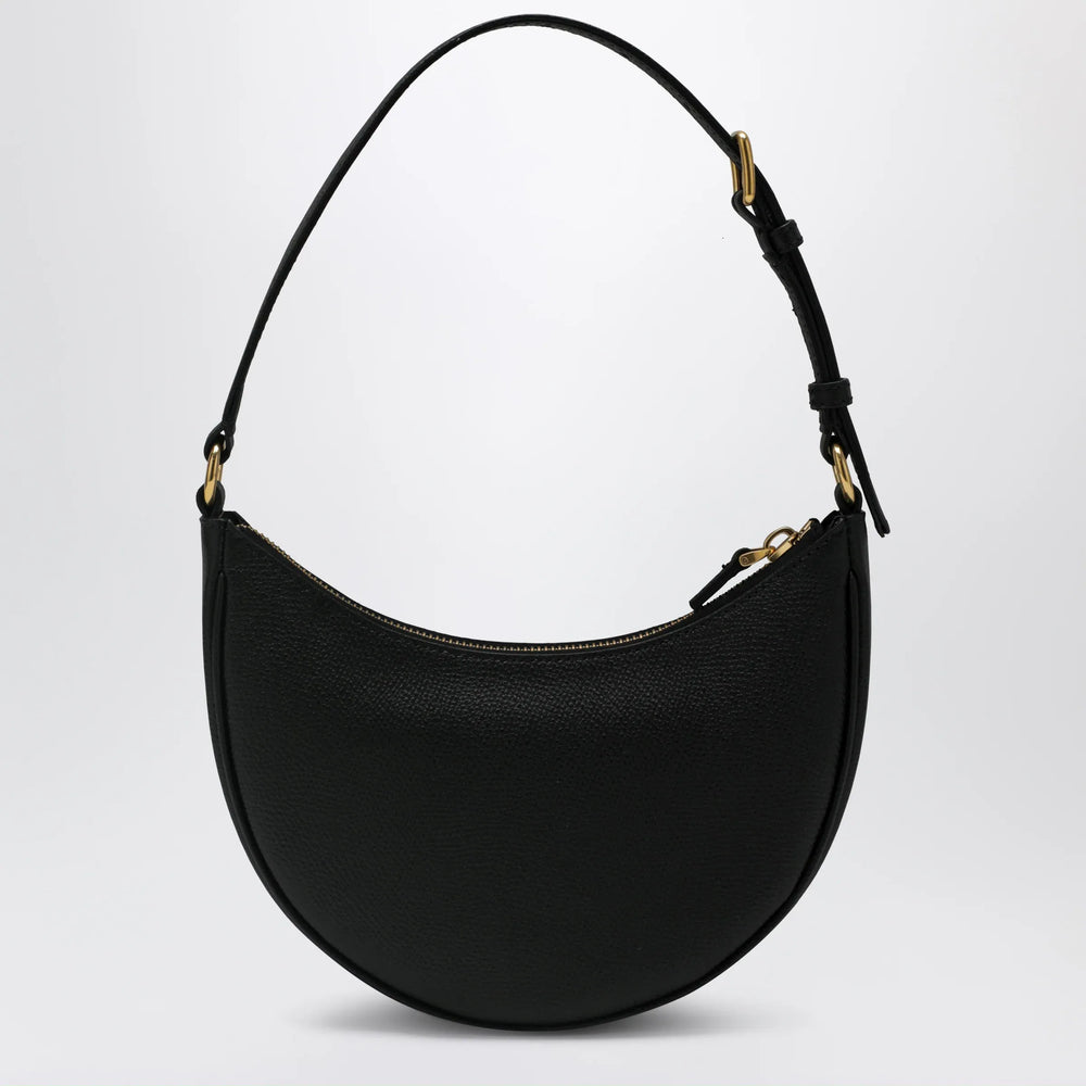 Valentino Garavani - VLogo mini shoulder bag in hammered calfskin, black Brand Apparel & Accessories TU