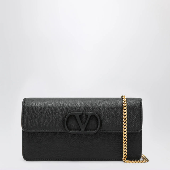 Valentino Garavani - VLogo Signature chain wallet in black leather Brand Apparel &amp; Accessories TU