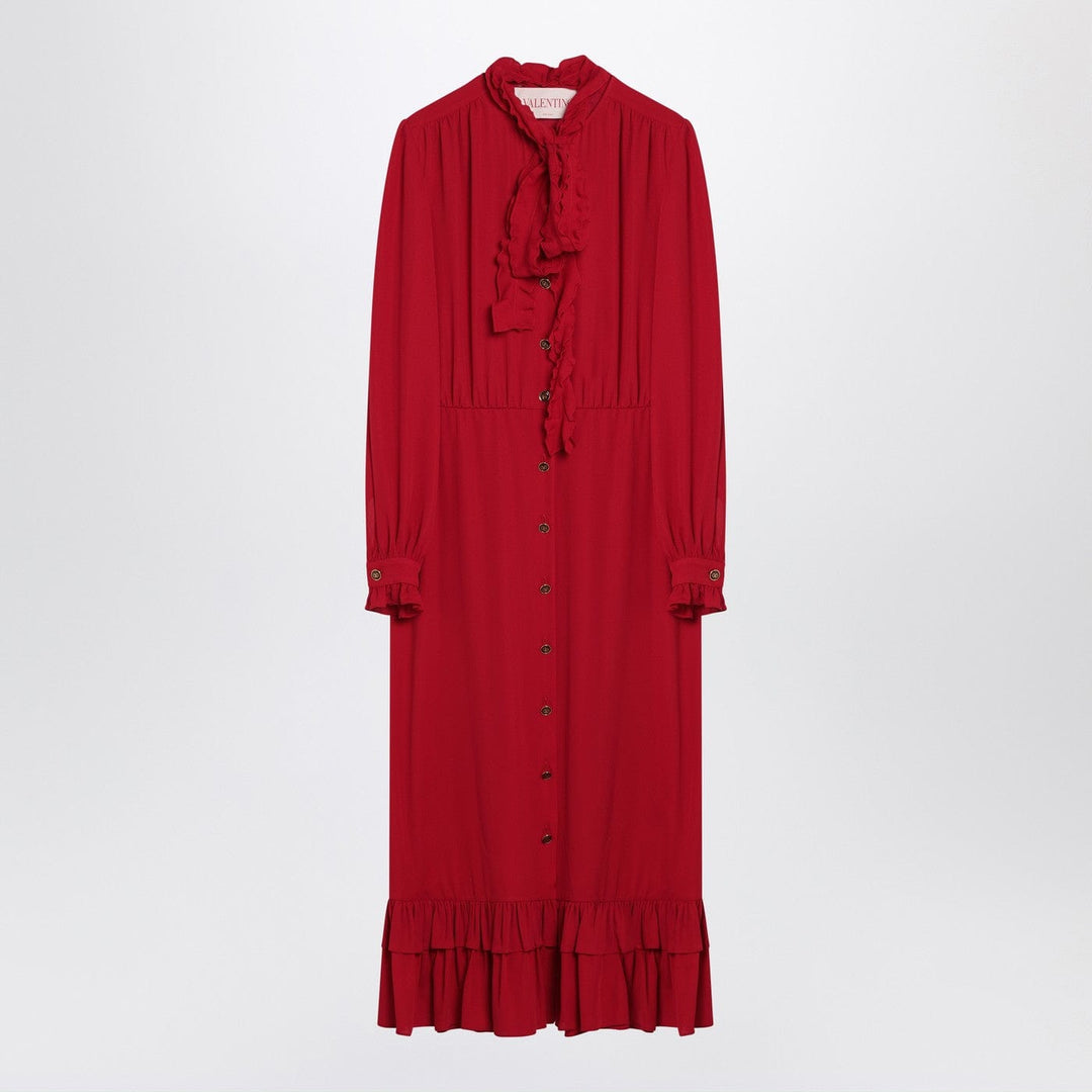 Apparel & Accessories 44  IT Valentino - Red dress with ruffled bow Brand