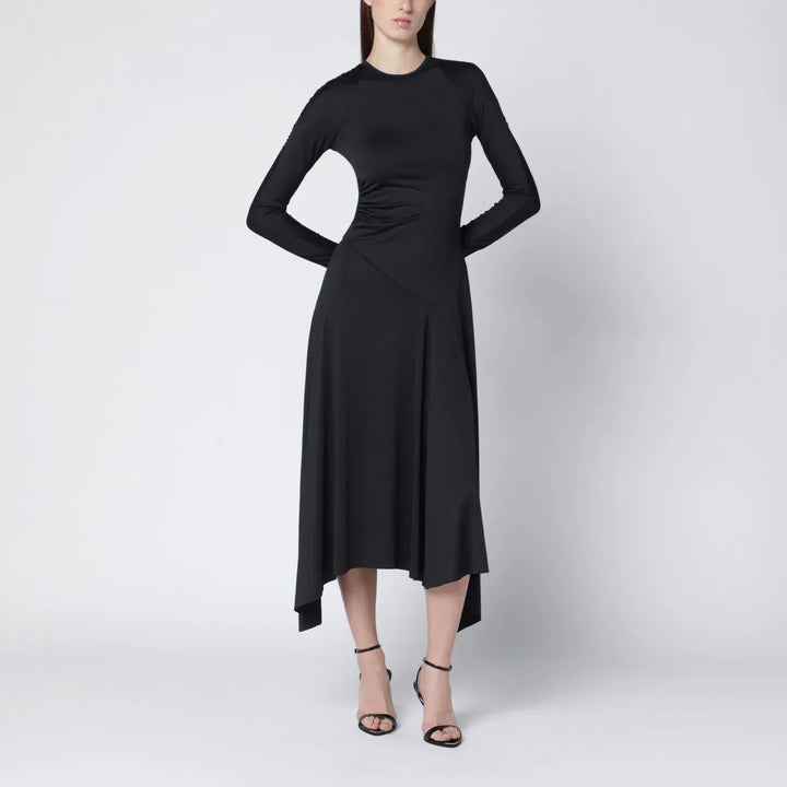 Victoria Beckham - Black asymmetric midi dress Brand Apparel &amp; Accessories 6 UK
