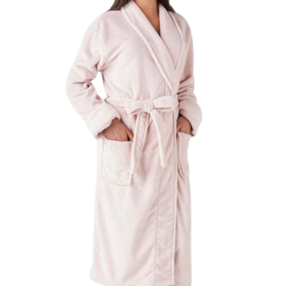 Brogo Bathrobe Brogo Microfibre Supersoft Woven Bathrobes Blush S/M Brand