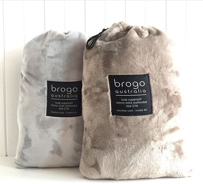 Brogo Bathrobe Brogo Microfibre Supersoft Woven Bathrobes Grey S/M Brand