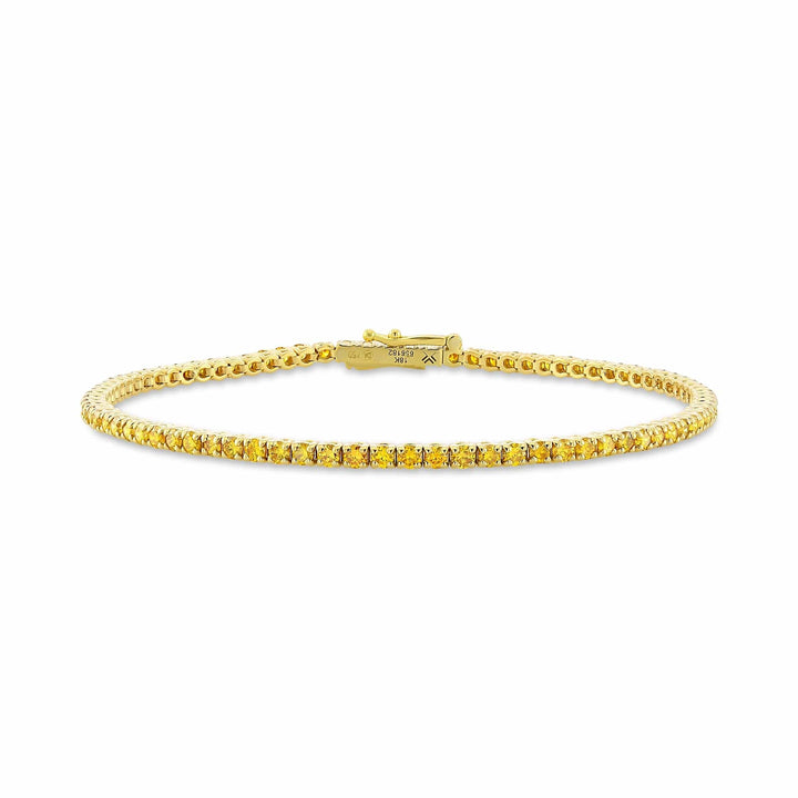 LEIBISH 2.88ct Fancy Vivid Orange Yellow Diamond Tennis Bracelet Brand Bracelet