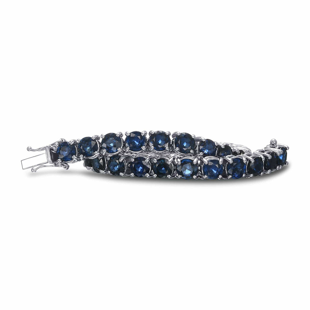LEIBISH 22.00ct Round Blue Sapphire Tennis Bracelet Brand Bracelet