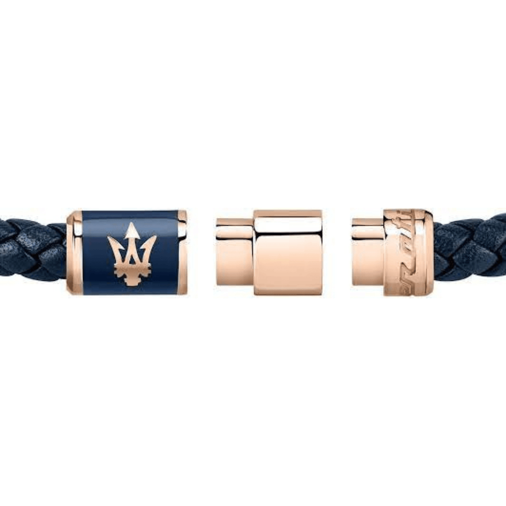 Maserati Bracelets Maserati Jewels Blue Leather Bracelet Brand