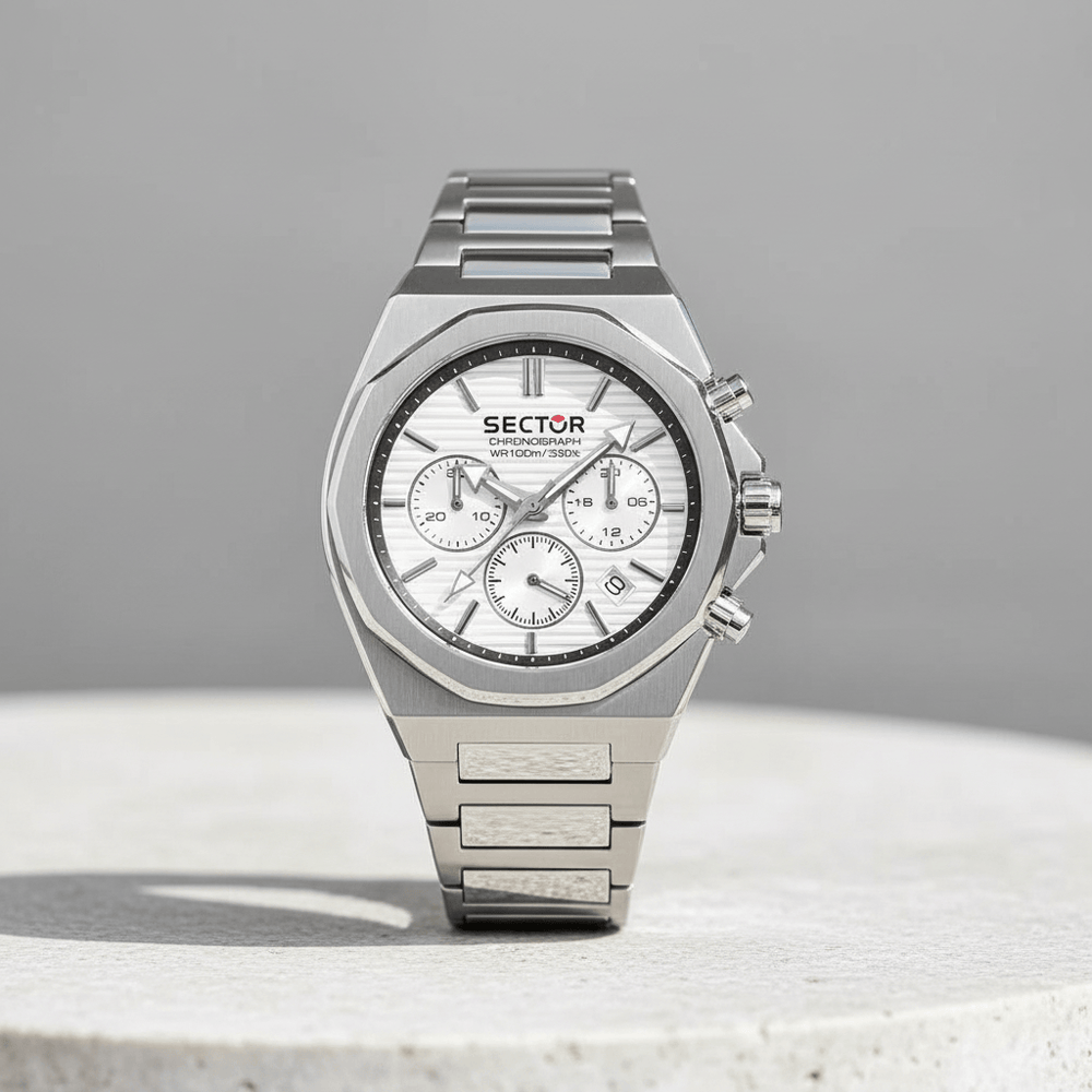 Sector 960 White Dial Silver Chronograph Brand Chronograph Watches