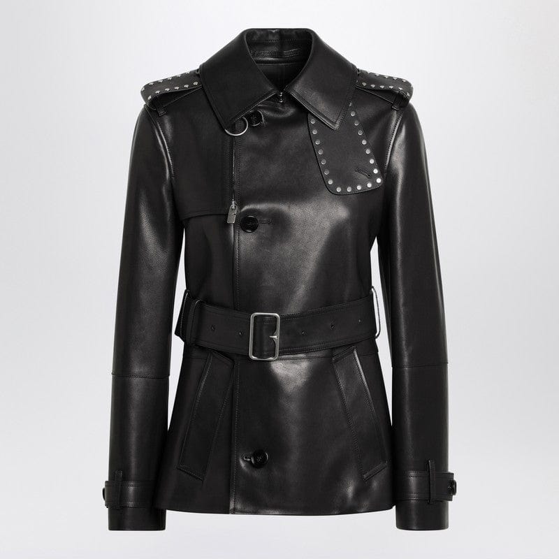 Burberry Coats 6 Burberry Short black leather jacket with studs Burberry Short black leather jacket with studs Brand