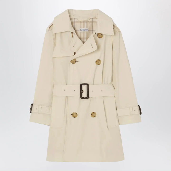 Burberry - Stretch nylon trench coat in dove beige Brand Coats &amp; Jackets 10Y