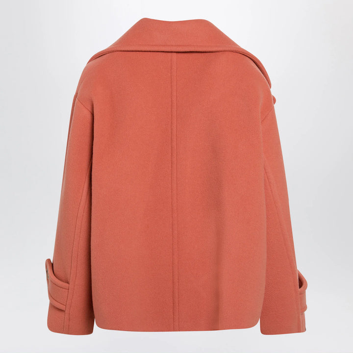 Chloé - Cedar pink double-breasted short wool coat Brand Coats &amp; Jackets