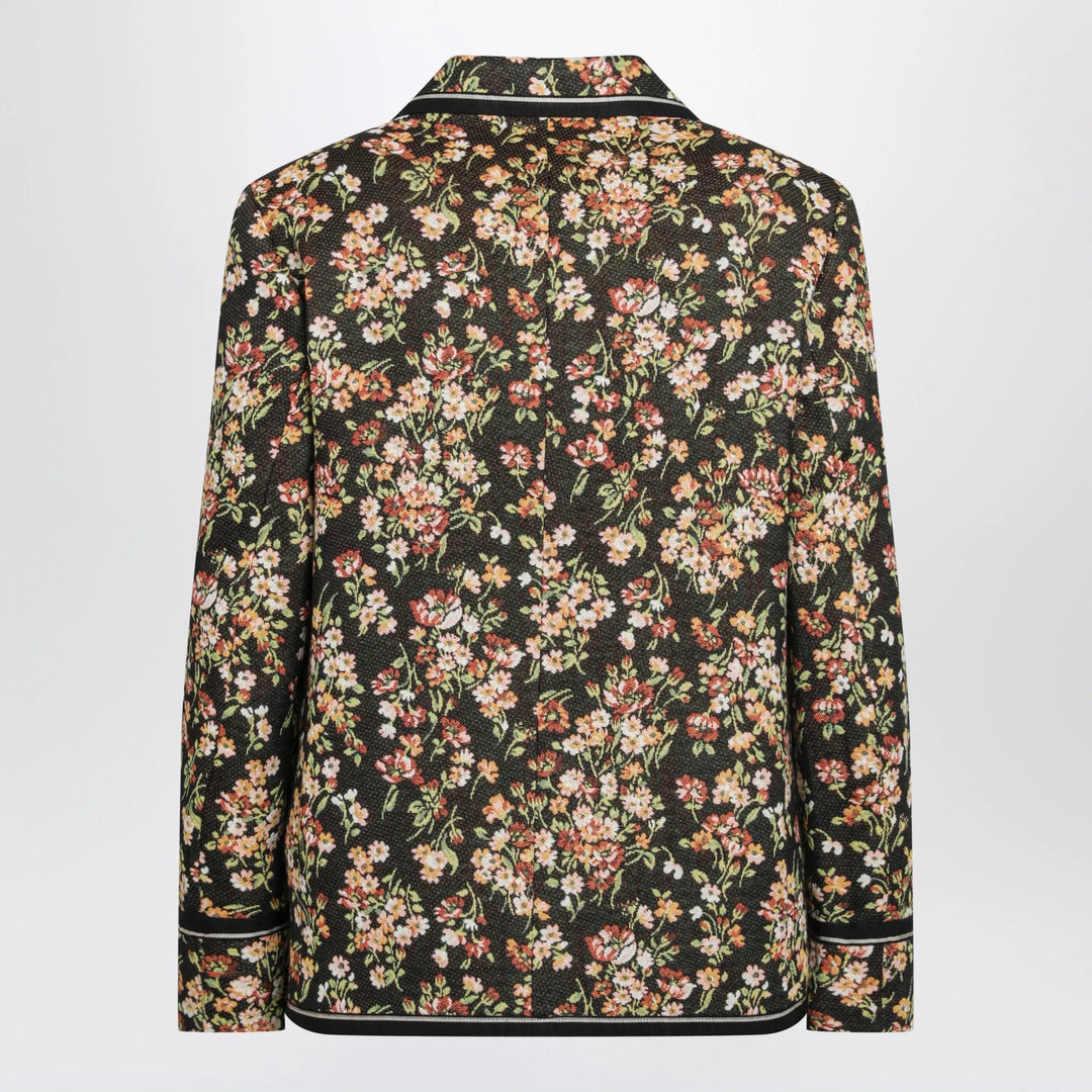 Dries Van Noten - Brown floral gobelin blazer Brand Coats &amp; Jackets 40  FR