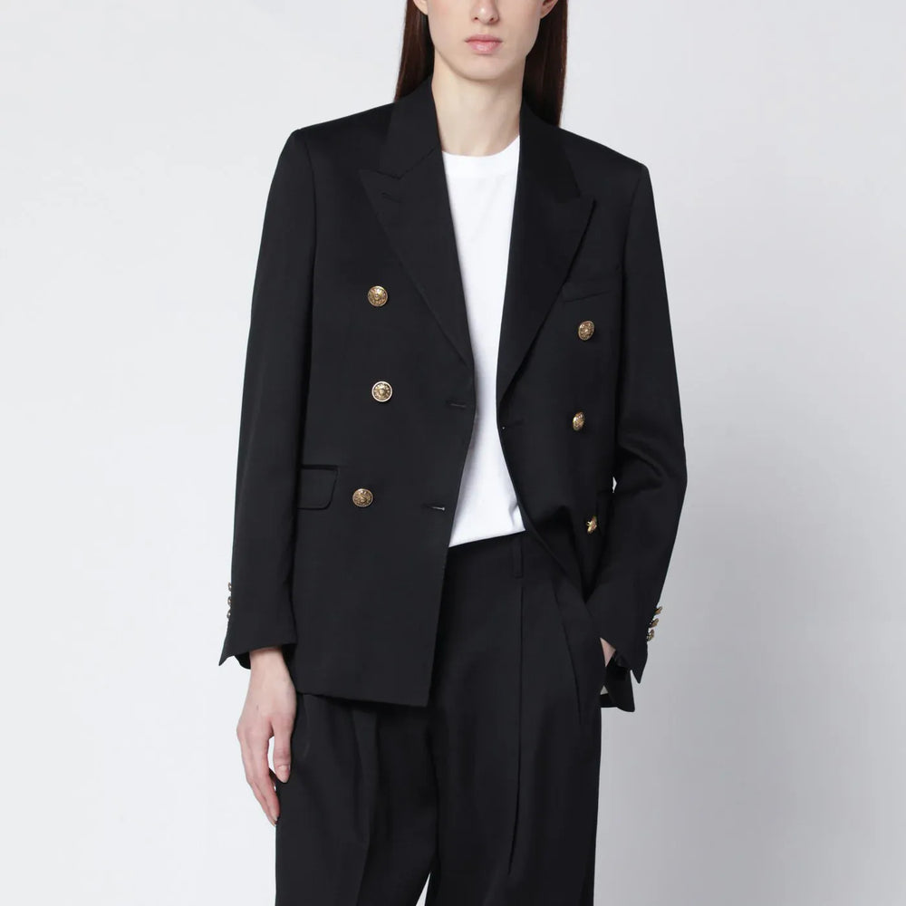 Golden Goose - Black double-breasted wool jacket Brand Coats & Jackets 44  IT